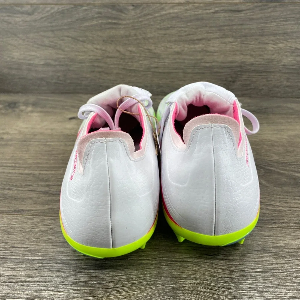 Adidas Predator League FT Soccer Cleats Mens 8 White Pink ID1320 Foldover Tongue
